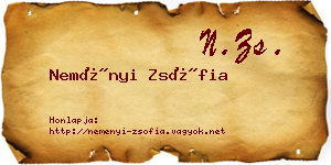 Neményi Zsófia névjegykártya