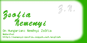 zsofia nemenyi business card