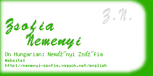 zsofia nemenyi business card